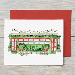 Christmas Trolley Note Card