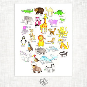 Animal ABC Art Print
