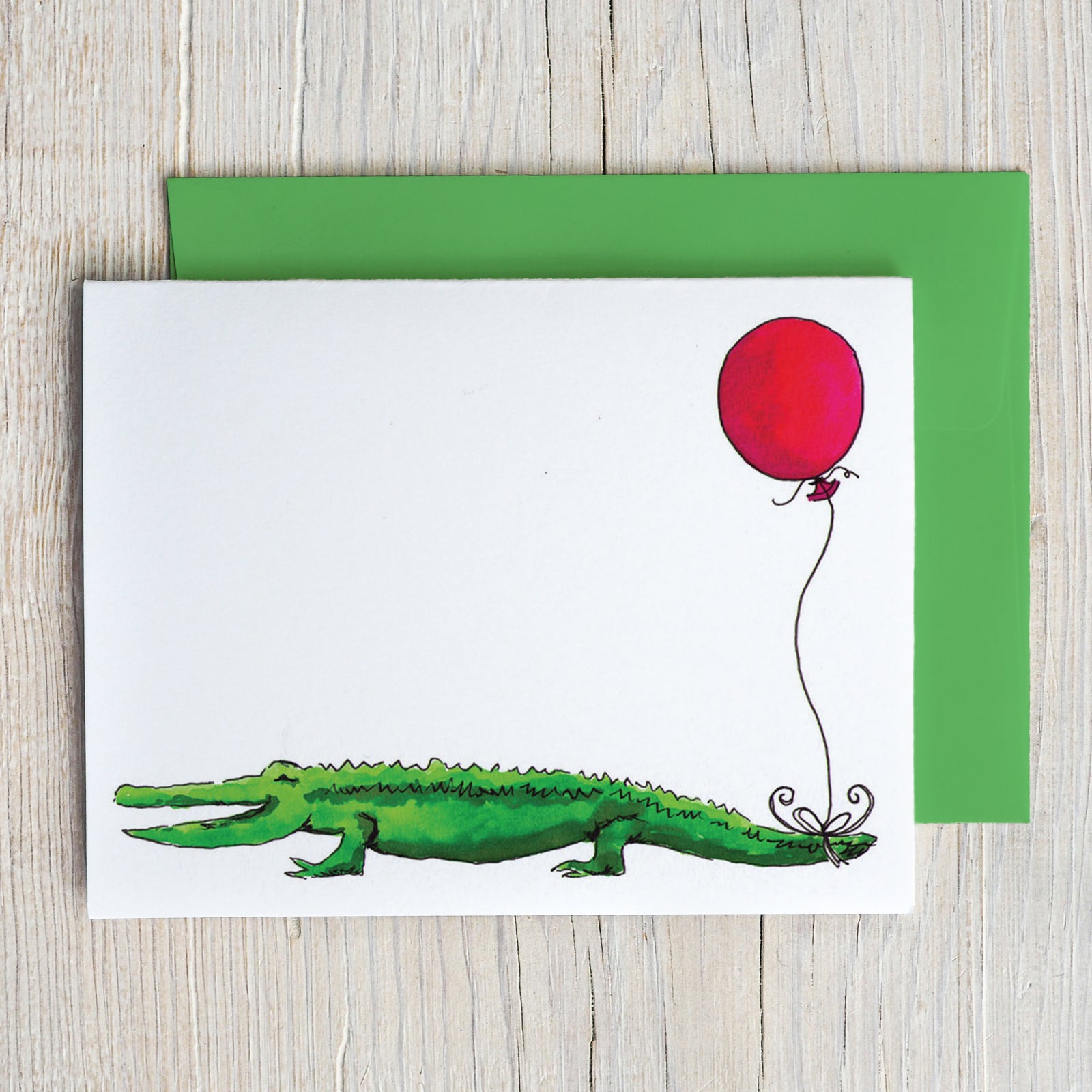 Alligator Balloon Note Card