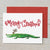 Alligator Reindeer Note Card