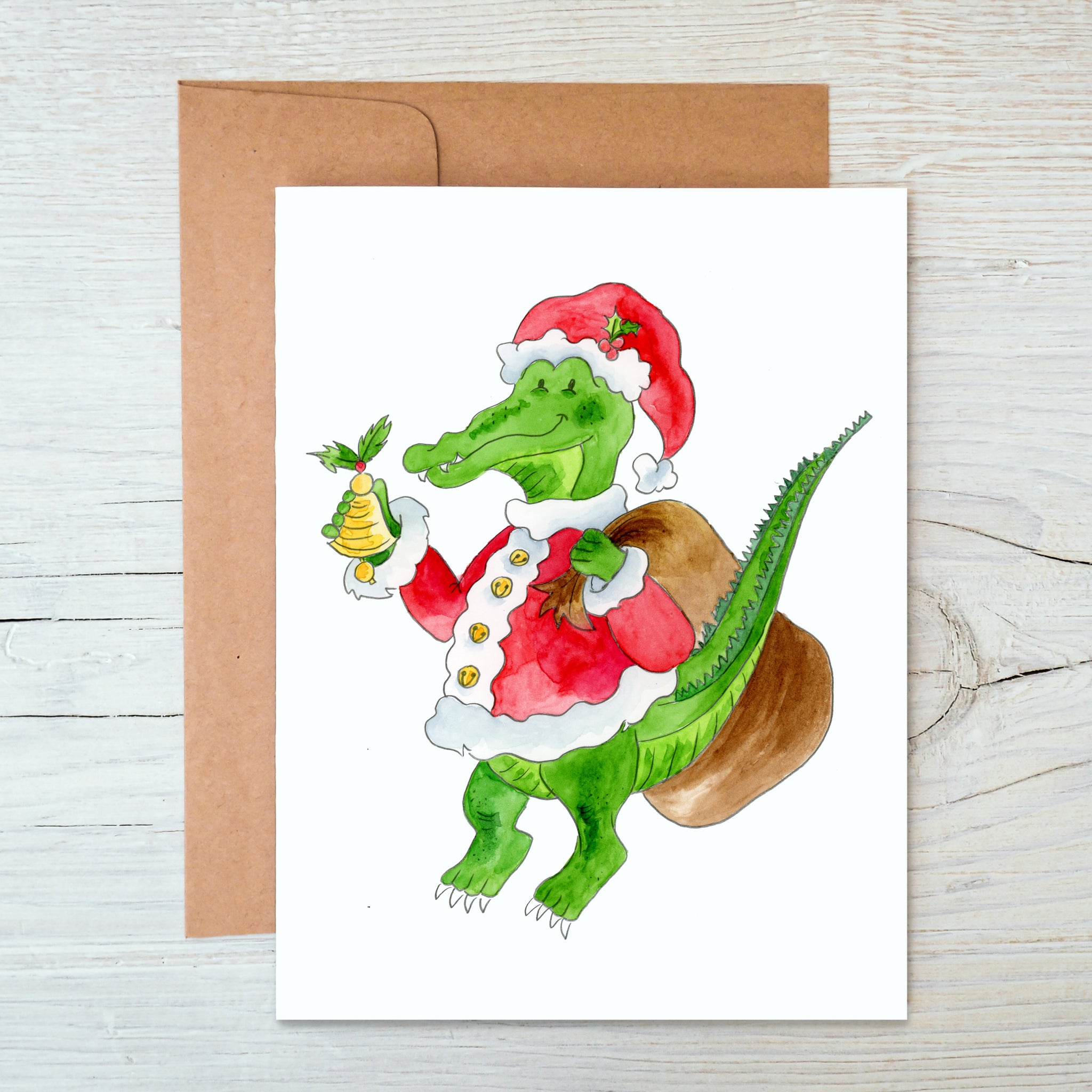 Alligator Santa Note Card - Magnolia Creative Co.