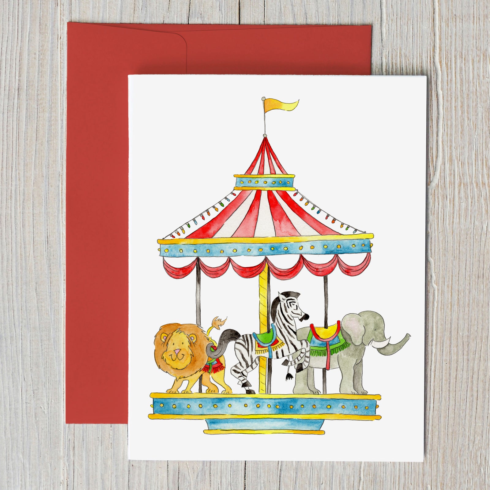 Animal Carousel Note Card