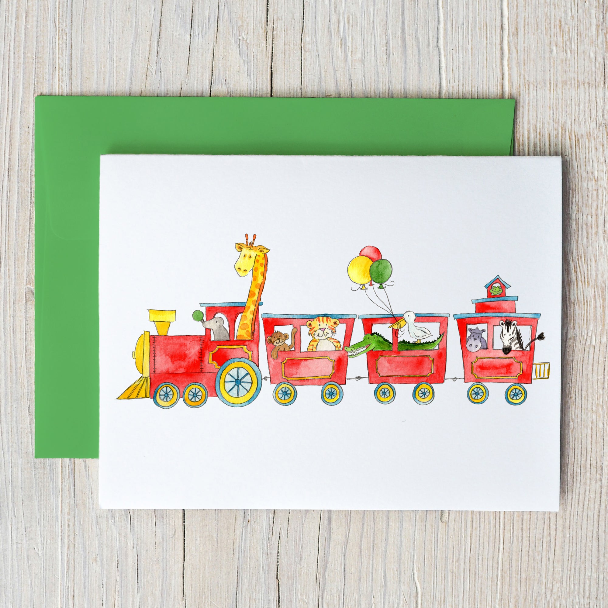 Animal Train Note Card