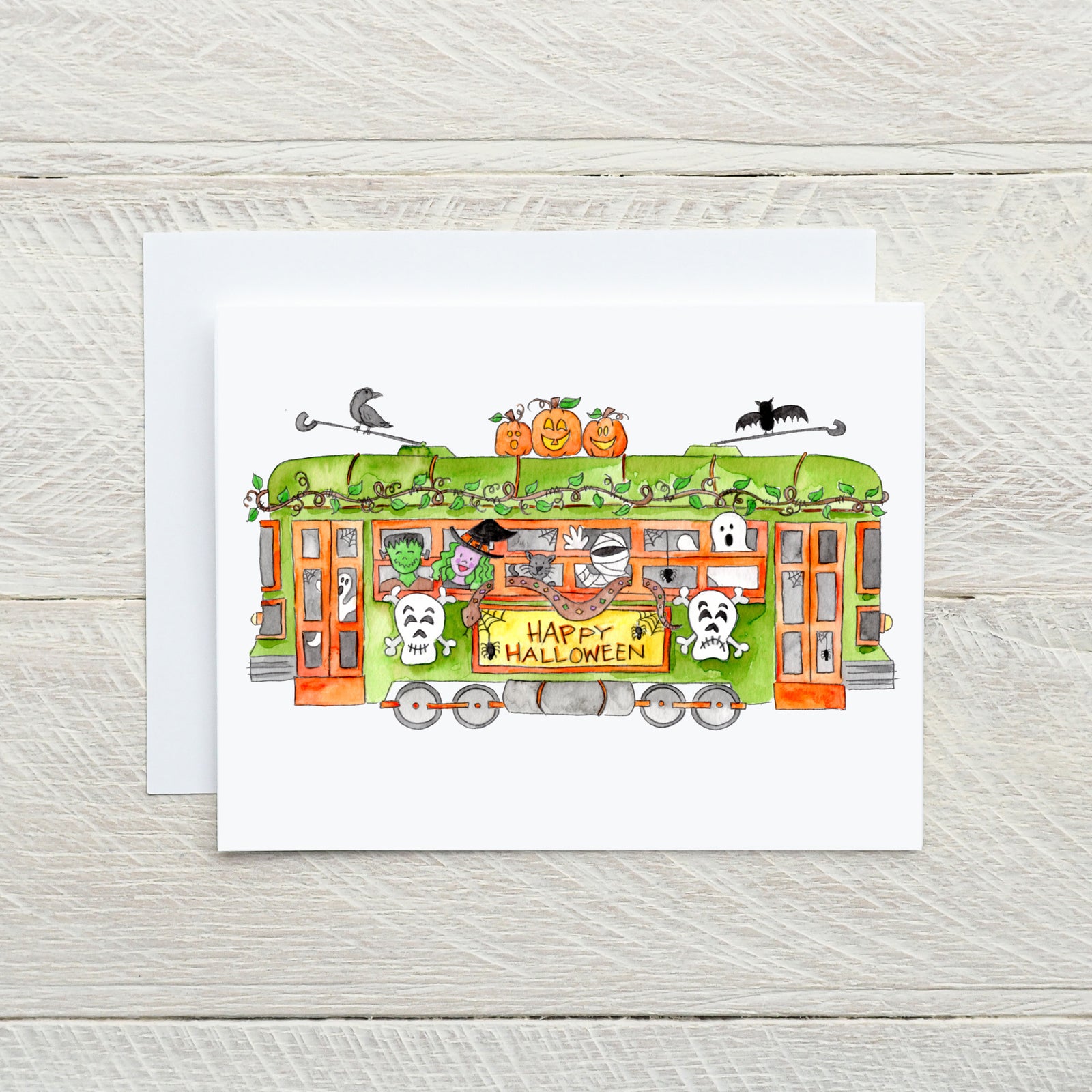 Halloween Trolley Note Card