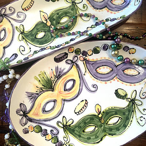 Mardi Gras Masks Oval Tray