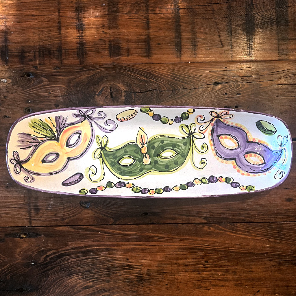 Mardi Gras Masks Bread Tray