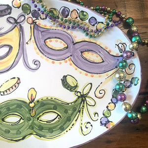 Mardi Gras Masks Oval Tray