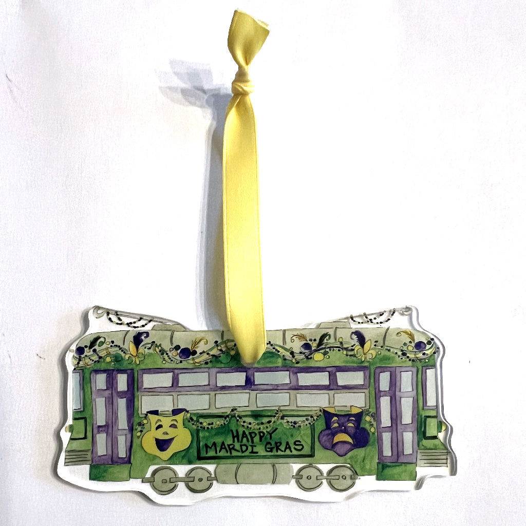 Mardi Gras Trolley Ornament