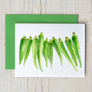 Okra Note Card