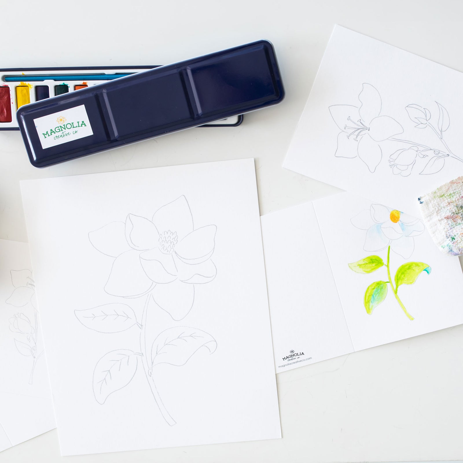 Paintable Floral Art Print Set