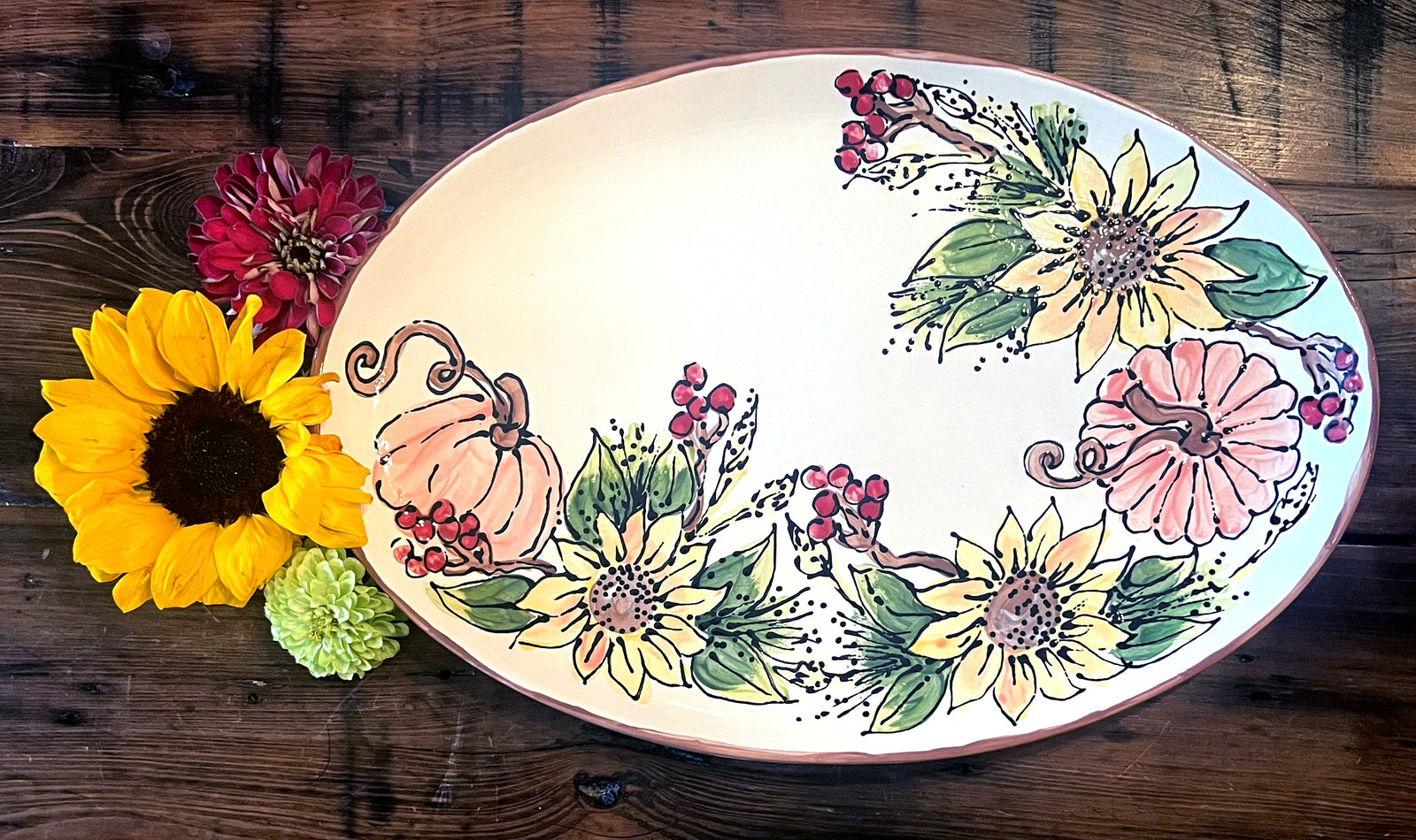 Fall Pumpkin Oval Platter