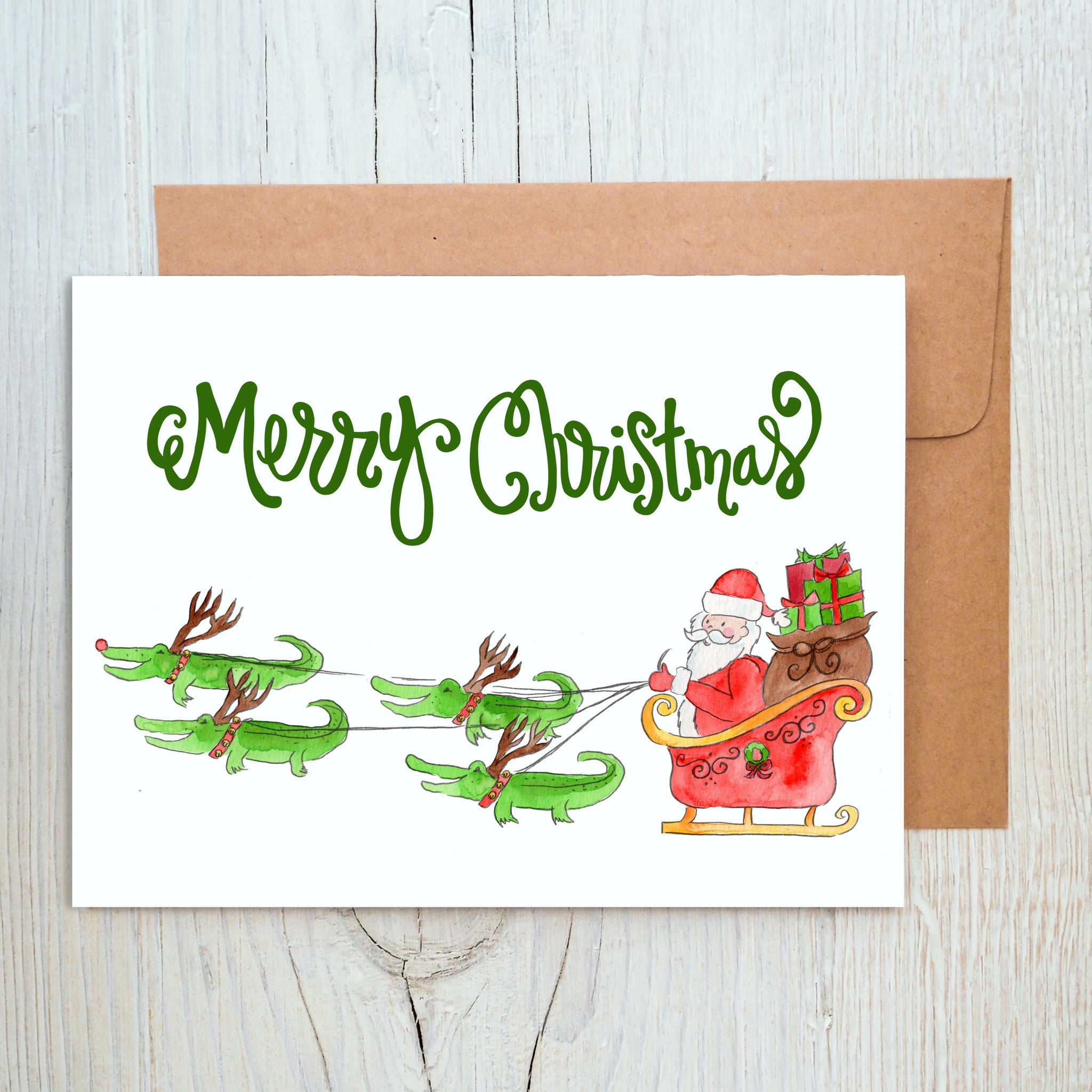 Santa Sleigh Note Card - Magnolia Creative Co.