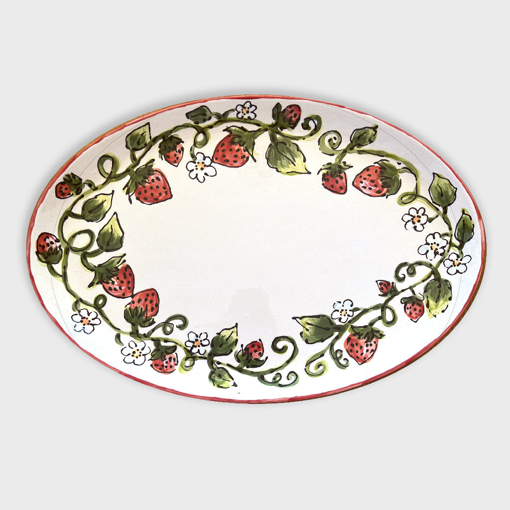 Strawberry Oval Platter