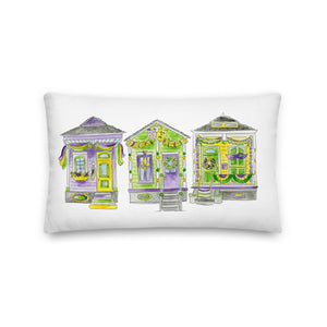 Mardi Gras Houses Pillow