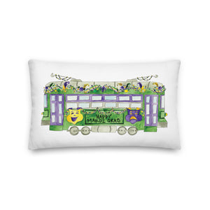 Mardi Gras Trolley Pillow