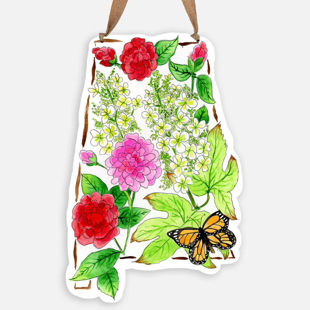 Alabama Wildflower Door Hanger