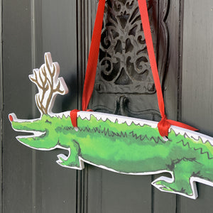 Reindeer Alligator Door Hanger