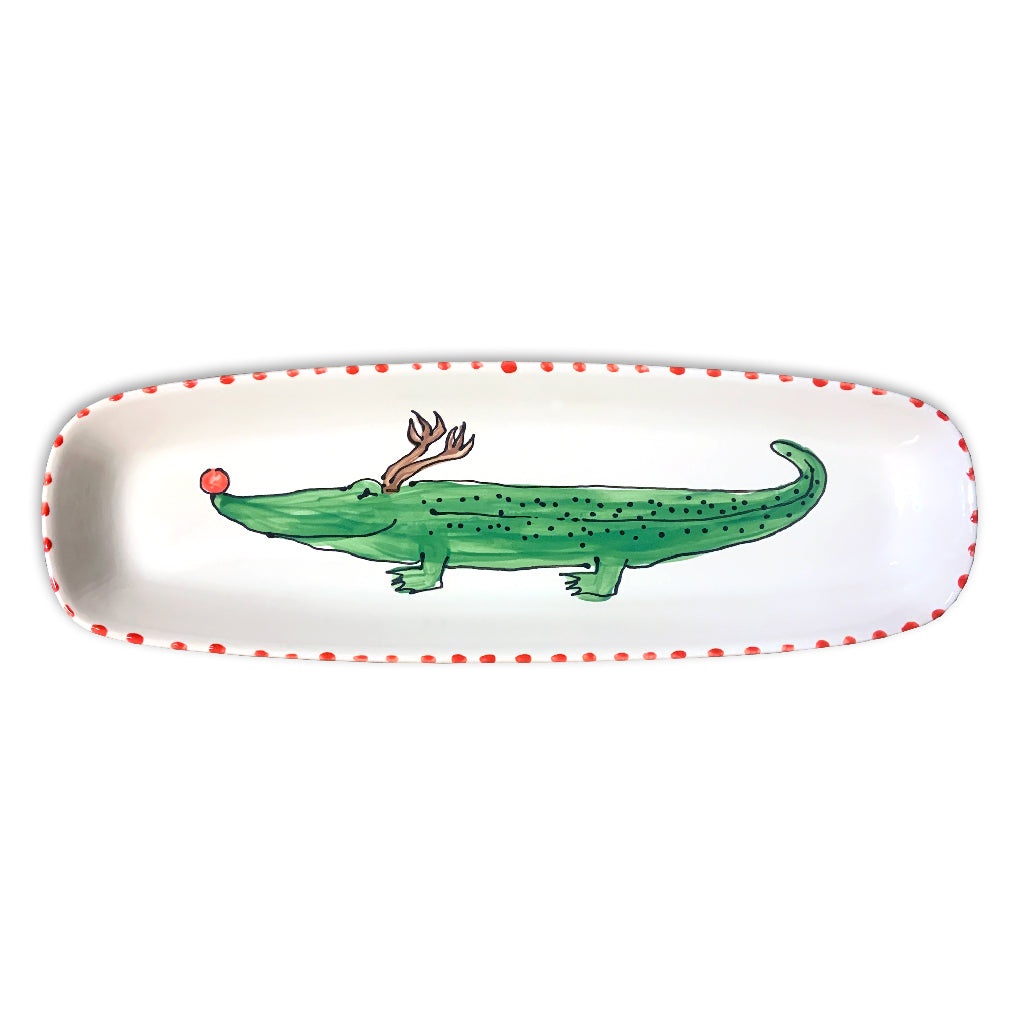 Reindeer Alligator Bread Tray