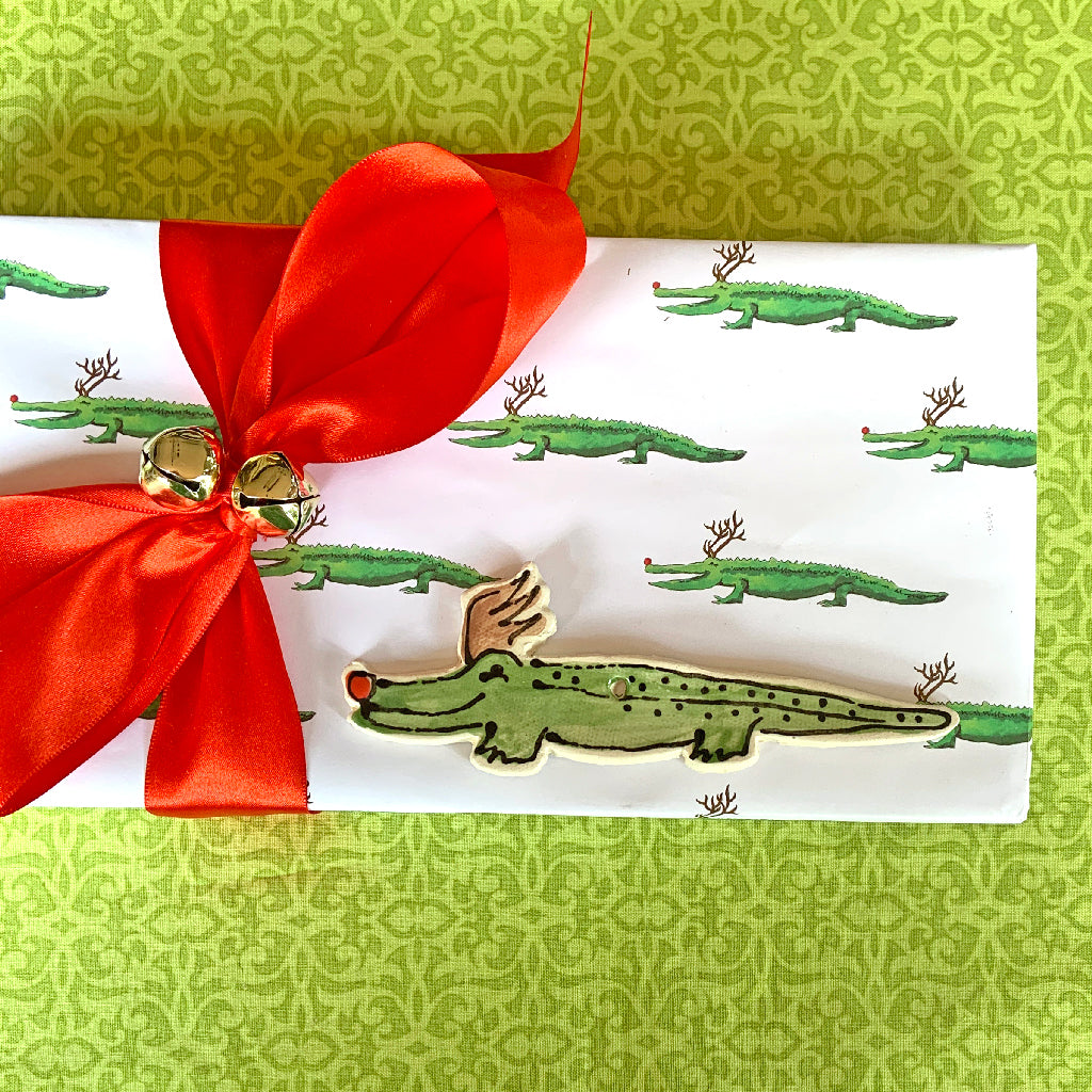 Alligator Reindeer Ornament