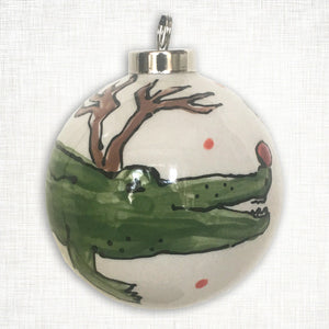 Alligator Reindeer Ball Ornament