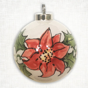 Poinsettia Ball Ornament