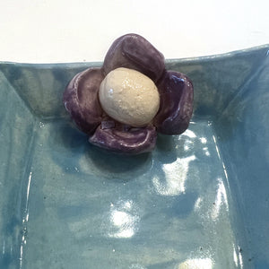 Purple Funky Flower Ring Dish