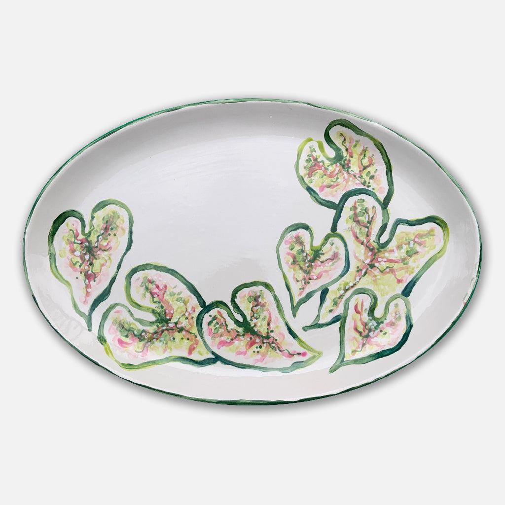 Caladium Oval Platter