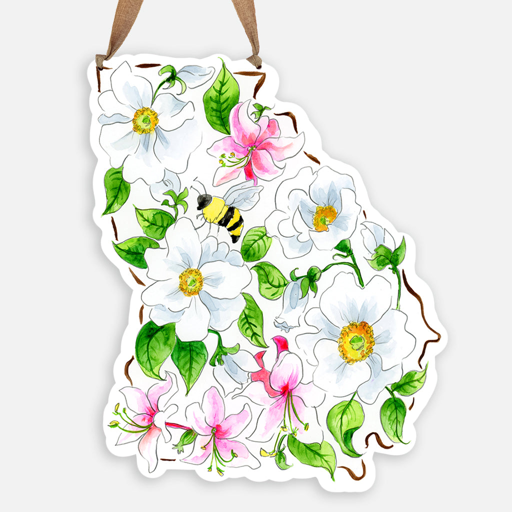 Georgia Wildflower Door Hanger