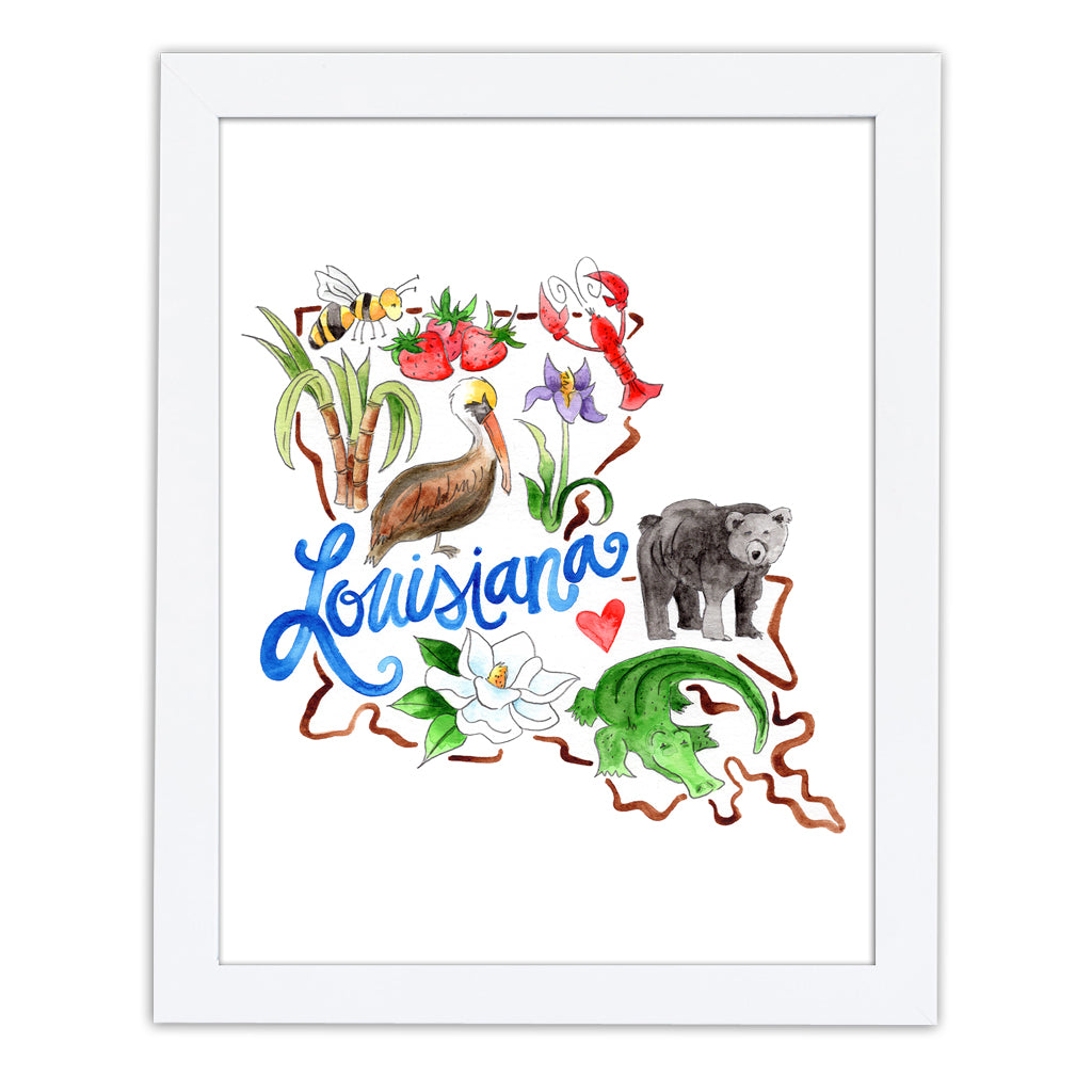 Louisiana Favorites Art Print - Magnolia Creative Co.