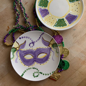 Mardi Gras King Cake Plate Set