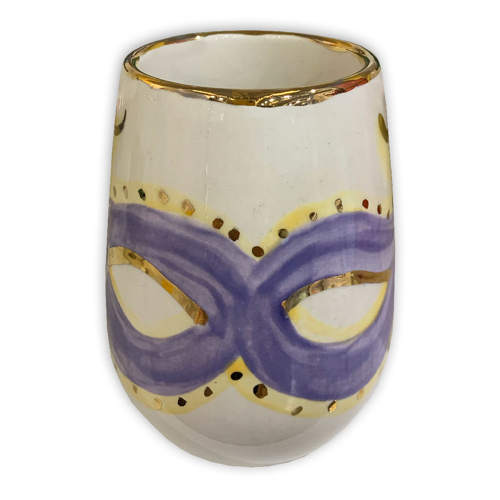 Mardi Gras Wine Glass - Magnolia Creative Co.