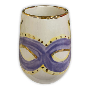 Mardi Gras Wine Glass