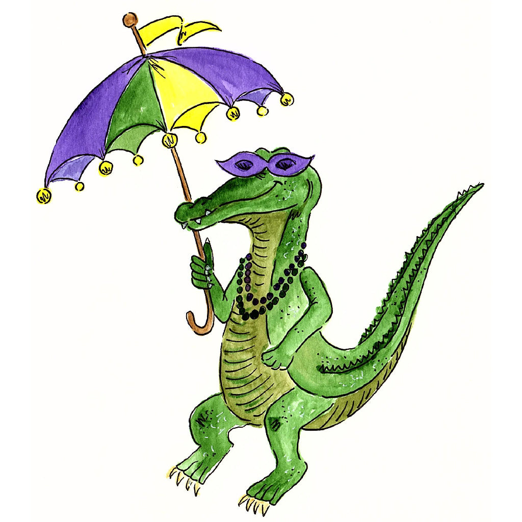Mardi Gras Alligator Sticker