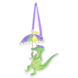 Mardi Gras Gator Door Hanger