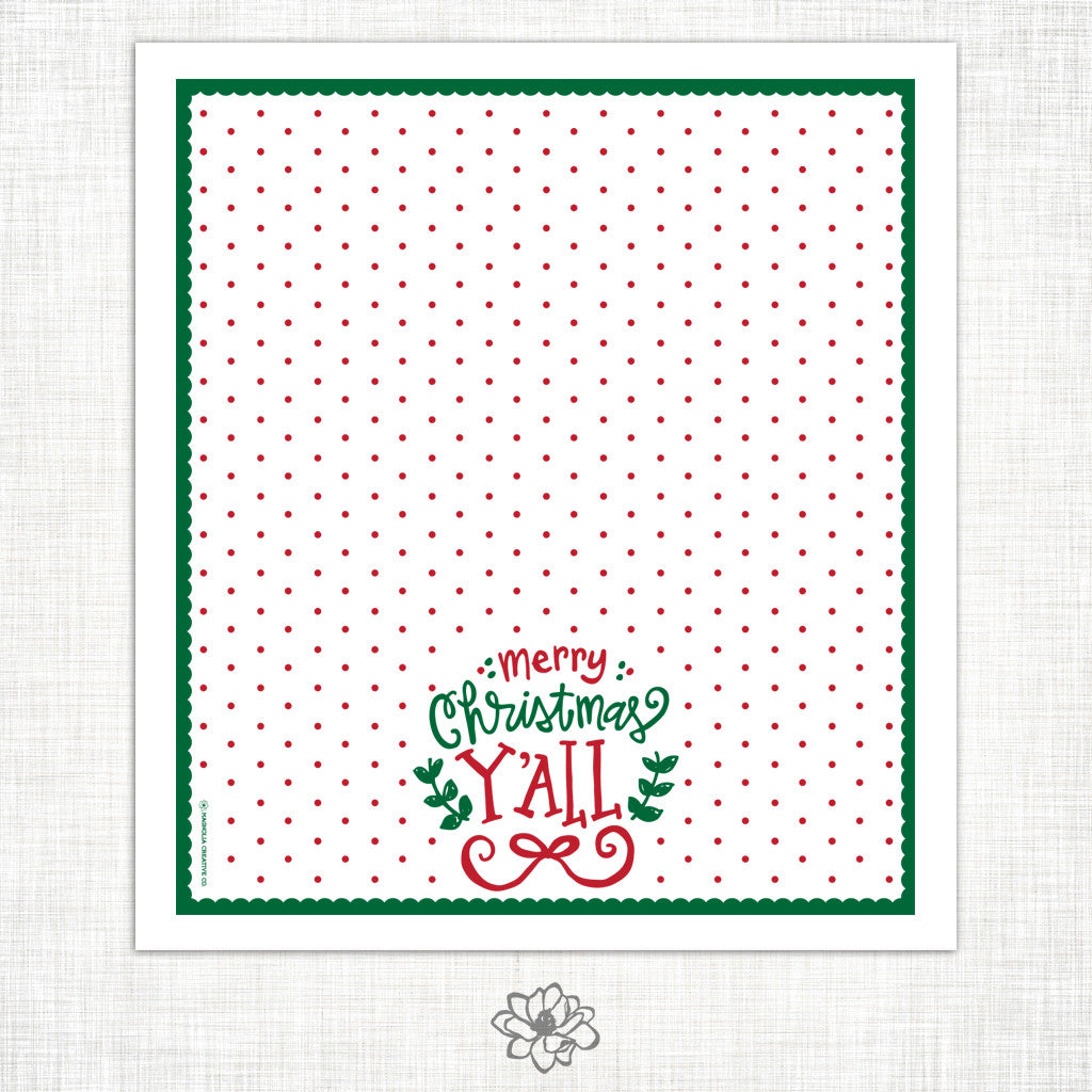 Merry Christmas Y'all Kitchen Towel