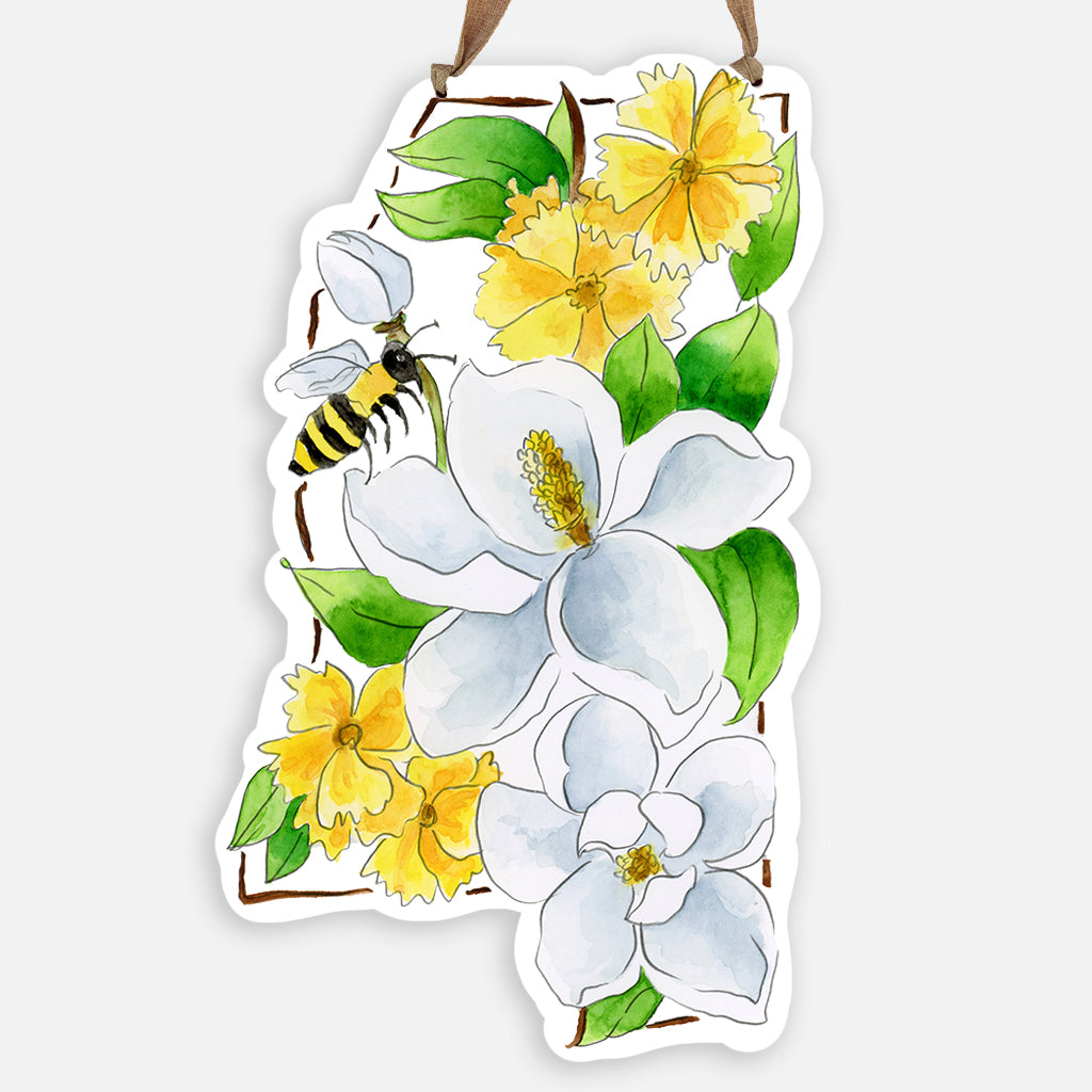 magnolia plant hanger Mississippi Wildflower Door Hanger