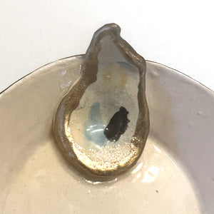 Oyster Gold Oval Ring Dish