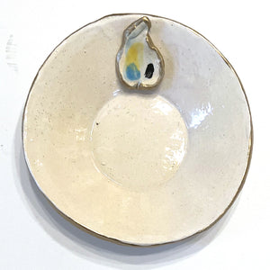 Oyster Gold Round Ring Dish