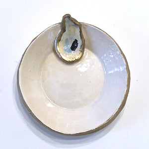 Oyster Gold Round Ring Dish