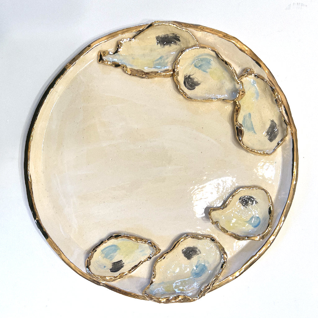 Golden Oyster Round Platter