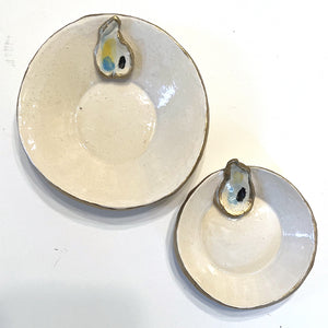 Oyster Gold Round Ring Dish