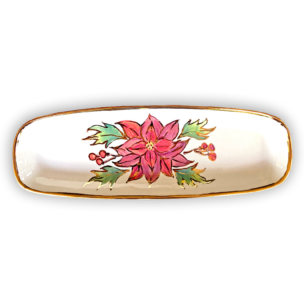 Poinsettia Bread Tray