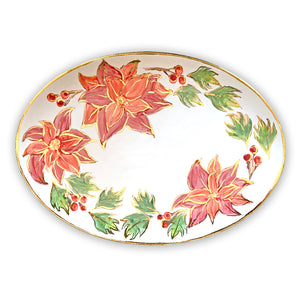 Poinsettia Oval Platter