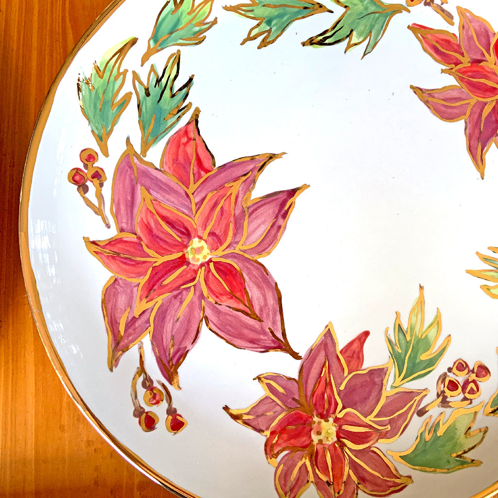 Poinsettia Round Platter