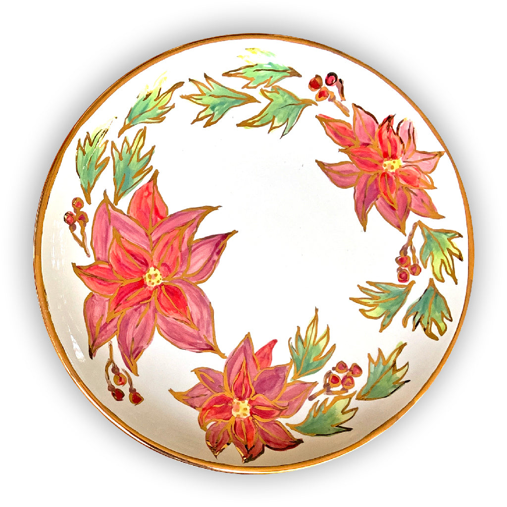 Poinsettia Round Platter