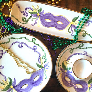 Mardi Gras Oval Platter