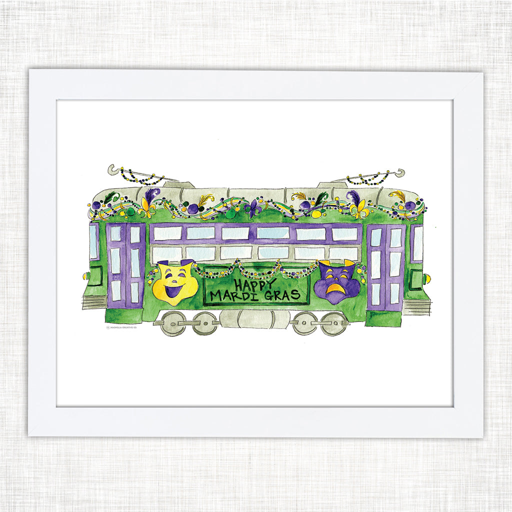 Mardi Gras Trolley Art Print