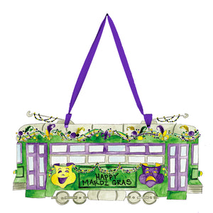 Mardi Gras Trolley Door Hanger